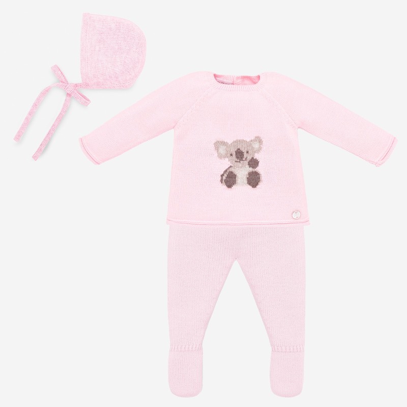 CONJUNTO 3 PZAS REGALO KOALA JUBON+POLAINA+CAPOTA 30642 PAZ RODRIGUEZ