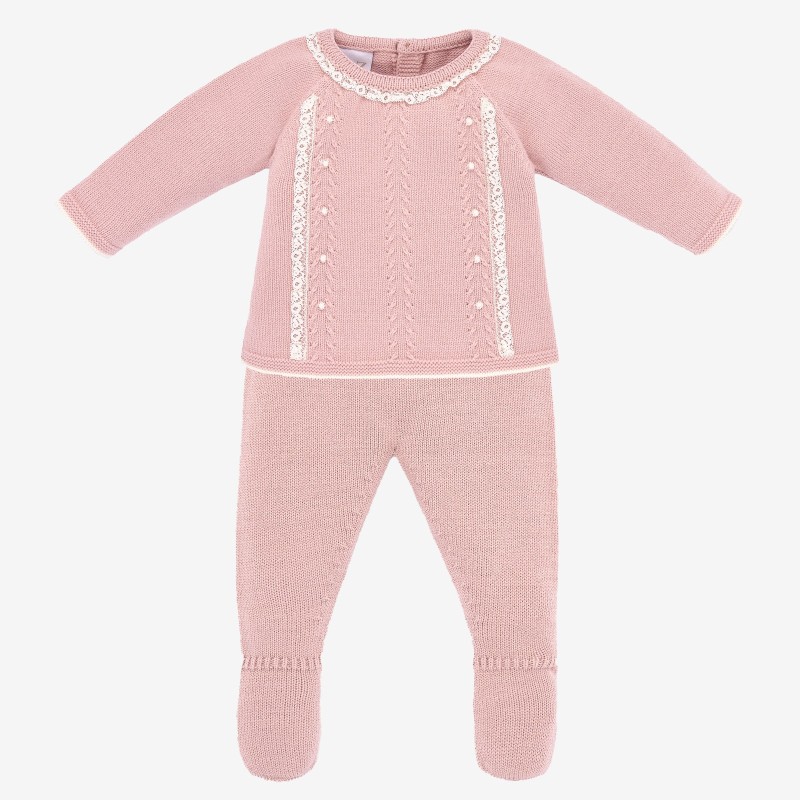 Conjunto bebé jubón + polaina "Caricias" PAZ Rodríguez