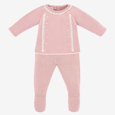 Conjunto bebé jubón + polaina "Caricias" PAZ Rodríguez