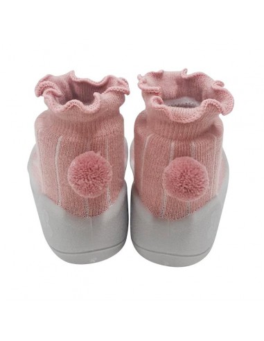 ATTIPAS ZAPATO POM-POM BEBÉ RESPETUOSO ERGONÓMICO POMPON ROSA