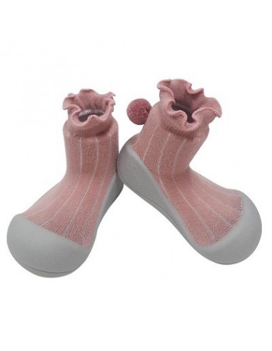 ATTIPAS ZAPATO POM-POM BEBÉ RESPETUOSO ERGONÓMICO POMPON ROSA