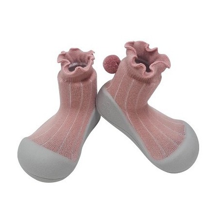 ATTIPAS ZAPATO POM-POM BEBÉ RESPETUOSO ERGONÓMICO POMPON ROSA