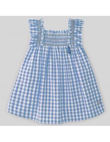 Vestido niña cuadros vichy con nido de abeja PAZ Rodríguez