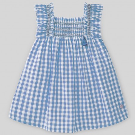 Vestido niña cuadros vichy con nido de abeja PAZ Rodríguez