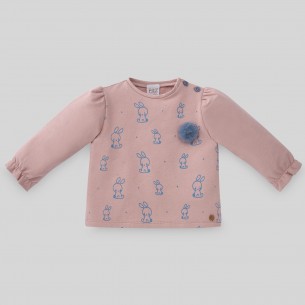 SUDADERA NIÑA ESTAMPADA CONEJITOS CONFORT OI22-23 PAZ RODRIGUEZ REF.190076
