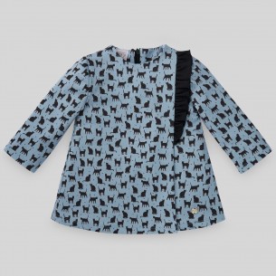 Vestido niña estampado gatos PAZ Rodríguez
