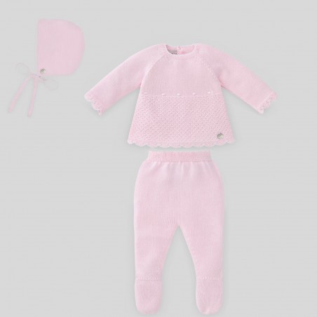 CONJUNTO BEBÉ REGALO JUBON + POLAINA + CAPOTA PAZ RODRIGUEZ