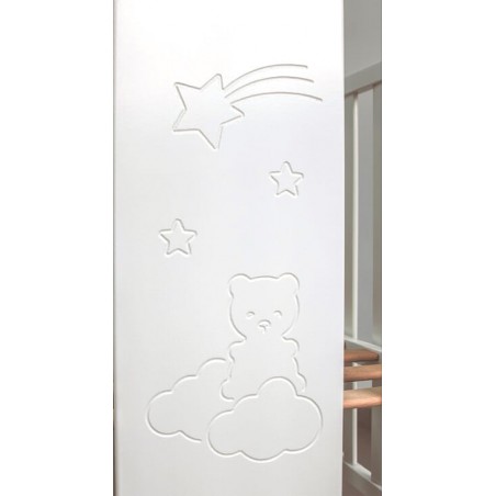 CUNA OSITO 120X60 CON ESTRELLAS IKID