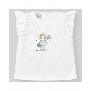 camiseta nina con volante en mangas aleli paz rodriguez
