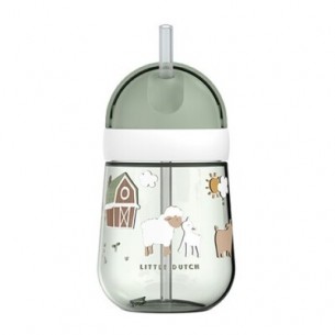vaso con pajita mio 300ml pequena granja little dutch