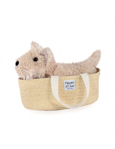 Perro peluche fox terrier con cesta para llevarlo Histoire d'Ours