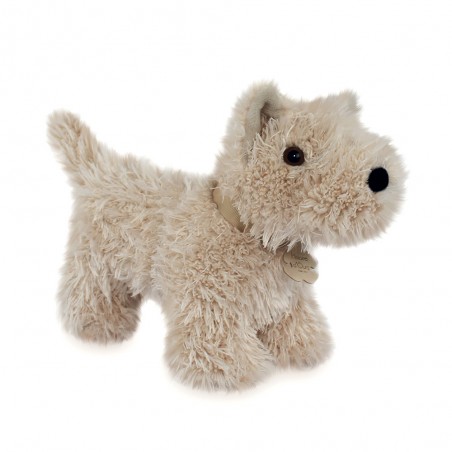 Perro peluche fox terrier con cesta para llevarlo Histoire d'Ours