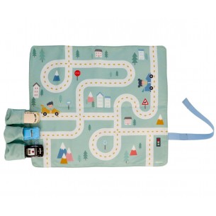 juego mantel con circuito 3 coches tutete