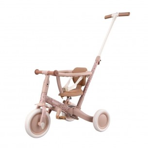 Triciclo con barra rosa de flores Little Dutch LD6080