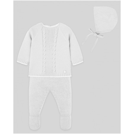 Conjunto punto regalo bebé jubón + polaina PAZ Rodríguez