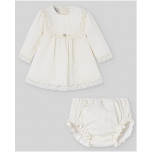 Conjunto bebé Ceremonia Invierno Vestido + Braga PAZ Rodríguez