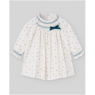 vestido estampado con nido de abeja quinta paz rodriguez 153135