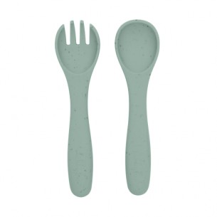 set de tenedor y cuchara silicona platinum kikkaboo