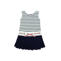 VESTIDO 99624 NAVY CON CORDON EN CINTURA PAZ RODRIGUEZ