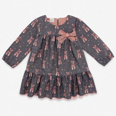 Vestido infantil tela de bailarinas colección Planeta Paz Rodríguez.Ref. 25038