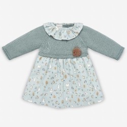 Vestido puntotela con falda de animalitos colección Polar Paz Rodríguez. Ref. 10983