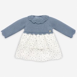 Vestido puntotela con estrellitas en la falda colección Cielo Paz Rodriguez. Ref. 20011