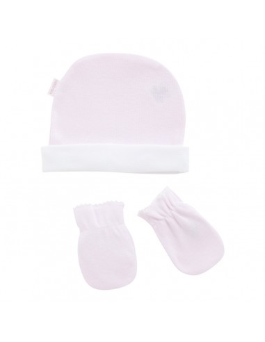 Gorro y manoplas bebé recién nacido Cambrass - Rosa