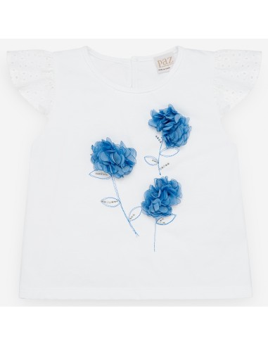 CAMISETA NIÑA CON FLORES COLECCION ISCHIA  PAZ RODRIGUEZ Ref. 29412