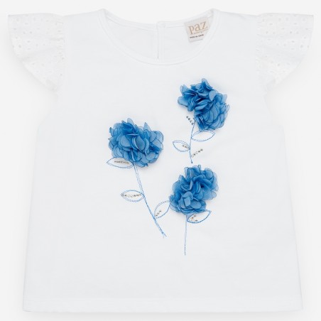CAMISETA NIÑA CON FLORES COLECCION ISCHIA  PAZ RODRIGUEZ Ref. 29412