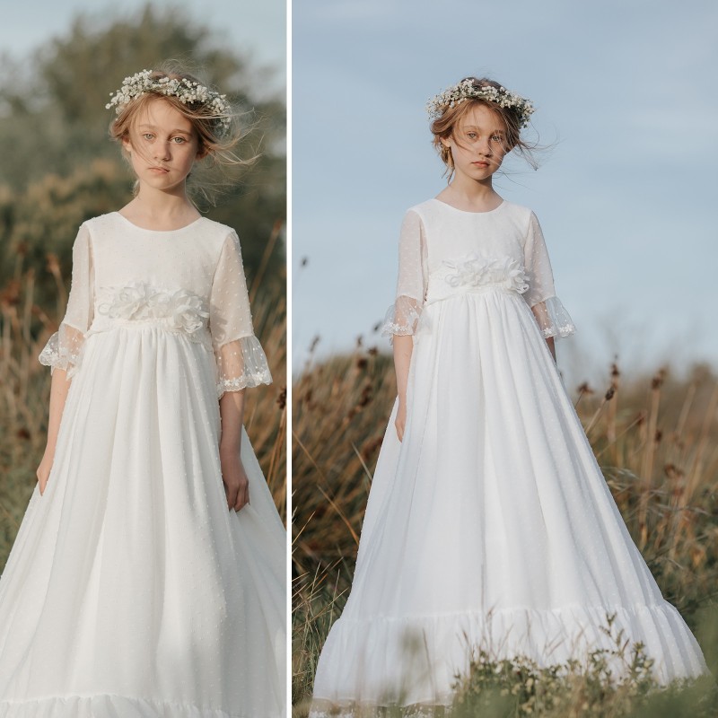 VESTIDO DE COMUNION MODELO CALA PAZ RODRIGUEZ Ref 25076