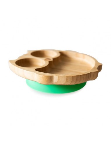 PLATO DE BAMBÚ CON 3 COMPARTIMENTOS ECOLÓGICO RASCALS