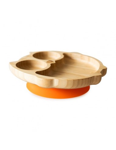 PLATO DE BAMBÚ CON 3 COMPARTIMENTOS ECOLÓGICO RASCALS