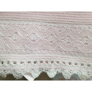 TOQUILLA ROSA RECTANGULAR 100X80 PUNTILLA PIERINO  PAZ RODRIGUEZ 2