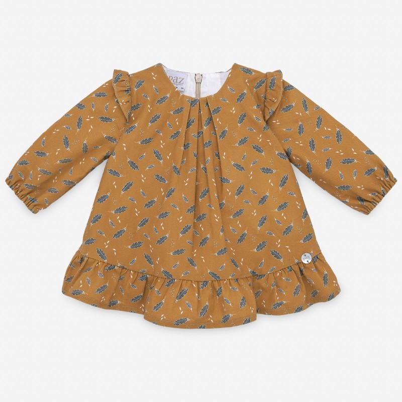 Vestido bebé estampado de plumas Cima PAZ Rodríguez